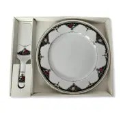 Andrea By Sadek Sadek 11” Cake/Dinner Plate And Server Porcelain No 8952 New