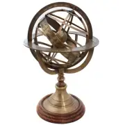Engraved Tabletop Armillary Nautical Sphere Globe Metal