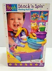 Winnie The Pooh Stack N Spin Nesting Pull Cart - NEW - Vintage 1997 - Sealed