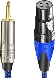tunghey XLR to 3.5mm Microphone Cable, Nylon Braided XLR Female to 1/8 inch Mic Cord for Camcorders, DSLR Cameras, Computer Recording Device, and More (3M)