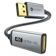 4K DisplayPort to HDMI Adapter, Uni-Directional [Metal Case, 1 Silver Grey