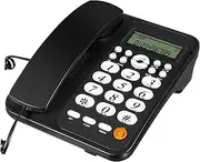 Office Phone Caller Identification Corded Telephone Speaker Household Wired Telephone Seniors Retro Phone Desktop Telephone Hotel Telephone Home Telephone Corded Phone Metal Core OSALADI