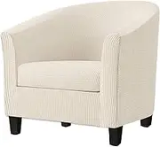 SHILV. HOME 2 Piece Tub Chair Covers with Cushion Cover, Stretch Jacquard Furniture Cover,Armchair Protector Slipcover Removable Machine Washable (Beige Yellow)