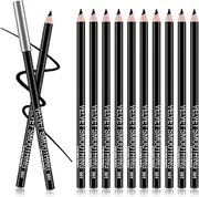 Apooliy 12Pcs Waterproof Black Eyeliner Pencil Set,Eyebrow Pencil,Long-Lasting Brow Pen,Eye Liners Pen,Makeup Pen