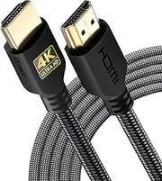 PowerBear 4K HDMI Cable 5 M | High Speed, Braided Nylon & Gold Connectors, 4K @ 60Hz, Ultra HD, 2K, 1080P, ARC & CL3 Rated | for Laptop, Monitor, PS5, PS4, Xbox One, Fire TV, Apple TV PC