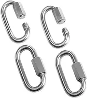 Acrux7 3 Inch Quick Link Chain Connector 5/16" - Stainless Steel Chain Quick Links - D Shape Locking Chain Carabiner Clip, 1500 Lbs Capacity