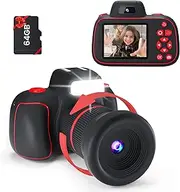 MOREXIMI Upgarded Kids Camera, 4K Digital Camera for Kids with Shutter AF, Rotable Zoom Lens, Video Camera Toy for 8-12 Years Old Boys Girls, Best Christmas Birthday Gifts, with 64G SD Card