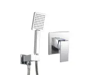 Shower Handheld head wall bracket set and wall shower tap mixer Chrome