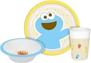 Children's Tableware Sesame Street Friends 3-Piece Polypropylene