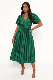 [PUP99] Keelah Midi Dress - Emerald Green XS emerald