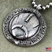 Philippians 4:13 Football Necklace - I can do all things through Christ
