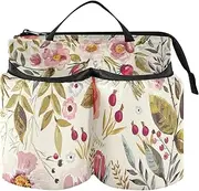 [GuoChe] Briefcase Cup Holder Convenient Vintage Pink Floral Farmhouse Travel Carry-on Accessories for Airplane Travelers
