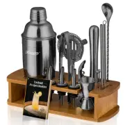 Cocktail Shaker Set Bartender Kit with Stand | Bar Set Drink Mixer Set with A...