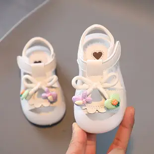 學步鞋 嬰兒鞋 寶寶襪鞋 2023新款女童涼鞋防滑軟底學步鞋嬰兒女寶寶涼鞋0一1-3歲透氣公主『TS3019』
