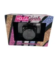 Holga 135FC Hot Black Sparkle Film Camera 35mm Flash Nostalgic NEW