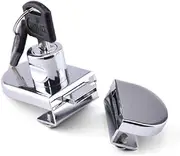 Glass Door Lock, Cabinet Cupboard Lock Double Door Security Lock with Keys for Home Hotel Bathroom Showcase (One for All Keys)