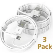 3 Pack USB Charger Fast For Apple iPhone Cable USB Lead 7 8 X XS XR 11 12 Pro 14