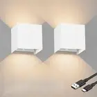 Modern LED Motion Sensor Battery Wall Light Fixtures, 2 Pack 36W LED Porch Li...