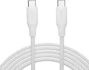Laser 1M USB C to USB C Charger 2-Pack, 60W PD, 480Mbps Data, Compatible with USB-C Devices Like MacBook Pro/Air, iPad Pro/Air, iPhone 15/Pro/Max, Laptop, Tablet and Anker Power Bank - White