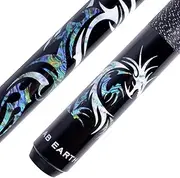 AB Earth Hand-Painted Series 2-Piece Billiard Pool Cue Stick with Irish Linen Wrap