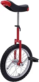 Xlsdlvcnxz 16" Wheel Outdoor Balance Unicycle,Wheel Unicycle with Steel Rim,One Wheel Bike Seat Height Adjustable for Commuter Office Workers Students