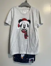 Disney Mickey Xmas Pyjamas Set Size 7 Child Kids Sleepwear Christmas Pjs BNWT