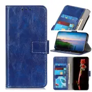 For iPhone 12 Pro Max Case, Retro Wild Horse Texture Folio PU Leather Case Wallet, Blue