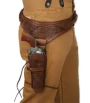 NEW .38/.357calTOOLED HOLSTER GUN BELT DROP LOOP LEATHER WESTERN RIG SASS 32"-36
