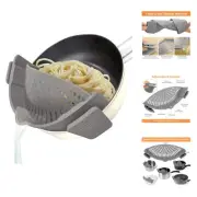 for Pots Pan Pasta Strainer, Silicone Food Strainer Hands-Free Pan Strainer, ...