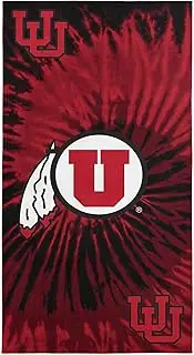 NORTHWEST NCAA University of Utah Psychedelic Beach Towel, Soft & Absorbent Pool Towel, Quick Dry, 30 x 60 inches