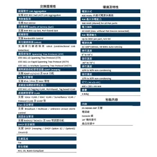 昌運監視器 CS-3424G-24P 4埠 + 24埠 PoE Lite加強管理型網路交換器 (10折)