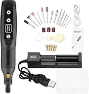 5-Speed Adjustment Mini Electric Grinder Tool Set USB Charging Grinding Machine 2000mAh Rechargeable Handheld Rotary Tool Set with Li-ion Battery USB Charger for Jade Carving Wood Punching Metal Black