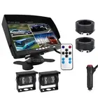 7" Monitor Splitscreen Reversing 2 Camera IR CCD 4PIN 12-24v For Truck Caravan