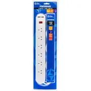 The Brute Power Co 6 Socket Powerboard - 2x USB + 1x Switch [BPPB6USB2 switch]