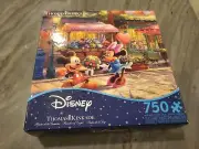 Disney Thomas Kinkade Mickey and Minnie Sweetheart Cafe 750 P Puzzle New Ceaco