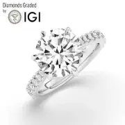 Round Solitaire Labgrown Diamond Engagement Ring Platinum 5.50 Ct F VS1