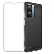 Bundle of Screen Protector Carbon Fiber Case f T-Mobile OnePlus Nord N300 5G USA