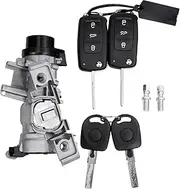 1K0905851B Ignition Switch Lock Cylinder Assembly with Intelligent Key Fit for Volkswagen VW Jetta 2006-2018 Golf 2004-2011 EOS 2007-2011 Rabbit 2006-2009 Tiguan 2008-2011 Replaces 1K0905841 1K0905865