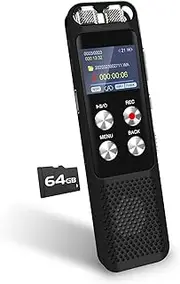 72GB Digital Digital Voice Recorder: Voice Activated Recorders with Playback, Audio Recording Device for Lectures Meetings, Dictaphone Sound Portable Tape Recorder with Password | USB