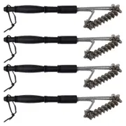 4PK Urban Kitchen BBQ Grill Brush Stainless Steel Leather Strip 39x4x4cm