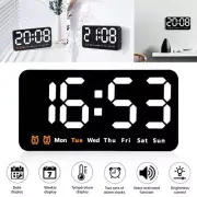 Large Digital LED Display Alarm Clock Voice Control Snooze Temperature Mode Gift
