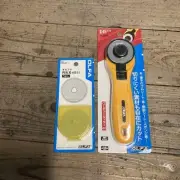 OLFA Rotary Cutter 45 with Circular Replacement Blade 45mm for Cutting, Drilling