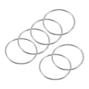 60mm(2.36") OD Metal O Ring Non-Welded Craft Hoops for DIY Silver Tone 10pcs