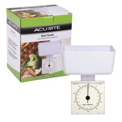 NEW ACURITE DIET SCALE WHITE 500gm Gram Mechanical Compact