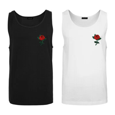 Mister Tee Rose Tank Top T-Shirt Top Sleeveless Flower Sports Basic Sports Shirt