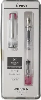 Pilot Prera Iro-Ai Fountain Pen Clear Pink Medium Nib P-FPR-1-TP-M +CON-40