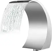 Outdoor Water Feature Pool Waterfall Fountain Stainless Steel Silver Pool Fountains Garden Outdoor Waterfall for GroundPondWater Feature Pond Water Features