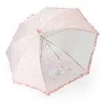 ♥小花花日本精品♥美樂蒂 滾邊直式雨洋傘 雨傘 手把直傘 粉色荷葉邊傘 55524100