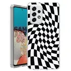 For Samsung Galaxy A23 5g A52 A53 TPU Case+Glass(Twist Checker Black