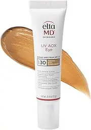 EltaMD UV AOX Tinted Eye Sunscreen SPF 30, Tinted Face Sunscreen for Eye Area, 100% Mineral Sunscreen Formula, 0.4 oz Tube